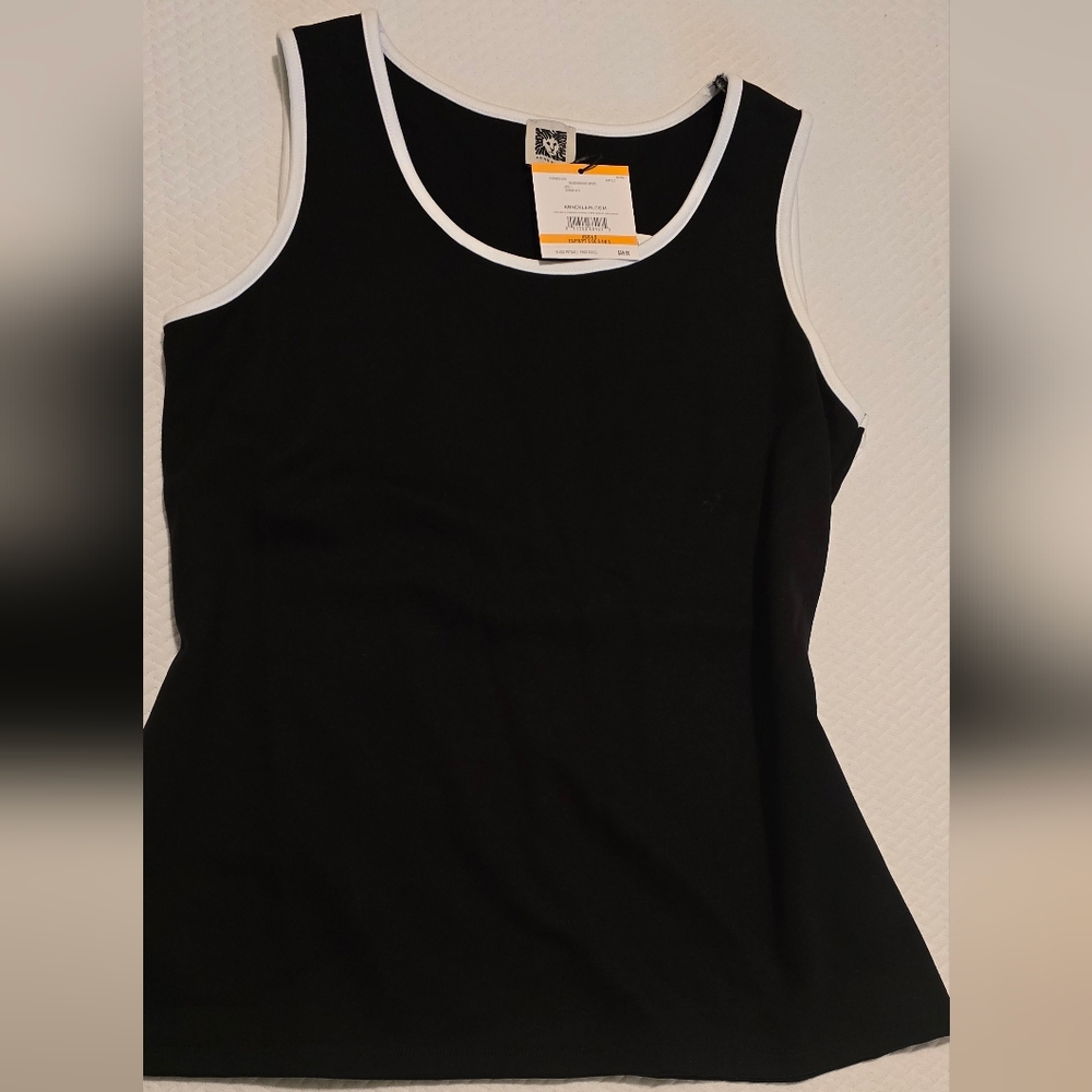 Anne Klein Black Top with White Trim
